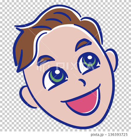 少年の顔イラスト 136393725