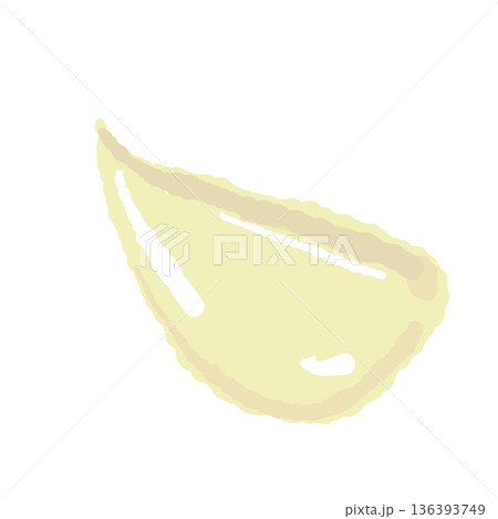 皮をむいた綺麗な形のにんにく一片のイラスト 料理のアクセント素材 136393749