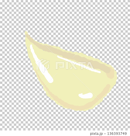 皮をむいた綺麗な形のにんにく一片のイラスト 料理のアクセント素材 136393749
