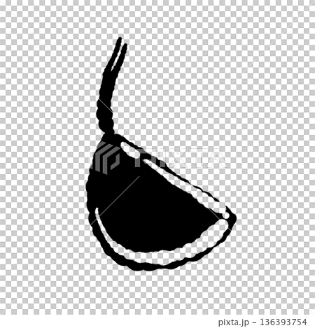 單色插圖,描繪了一瓣發芽的大蒜,剝去外皮後的輪廓。 單色插圖,描繪了一瓣發芽的大蒜,剝去外皮後的輪廓。 136393754