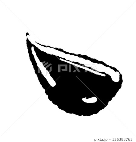 皮をむいたにんにく一片のモノクロイラスト 料理のアクセント用シルエット 皮をむいたにんにく一片のモノクロイラスト 料理のアクセント用シルエット 136393763