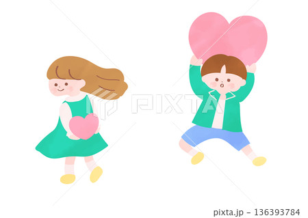 気持ちをぶつける男の子とときめく女の子 気持ちをぶつける男の子とときめく女の子 136393784