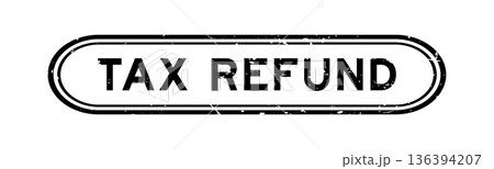 Grunge black vat refund word rubber seal stamp on white background 136394207