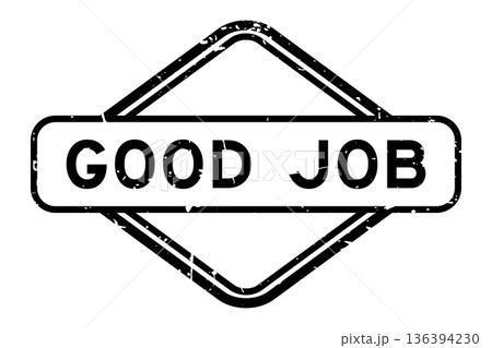 Grunge black good job word rubber seal stamp on white background Grunge black good job word rubber seal stamp on white background 136394230