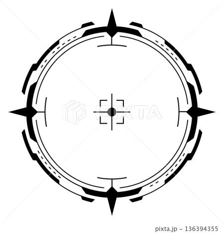 Round shooting aim. Sniper weapon optical interface Round shooting aim. Sniper weapon optical interface 136394355