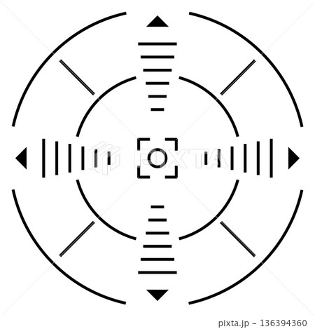 Sniper aim symbol. Military game interface element 136394360