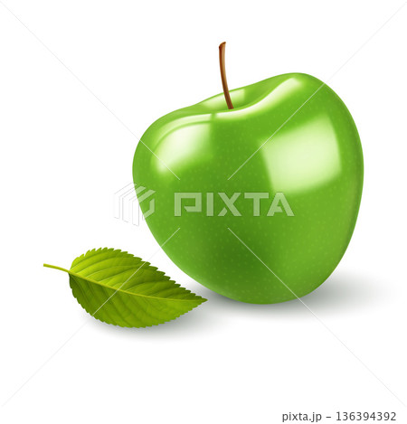 Apple with leaf Apple with leaf 136394392
