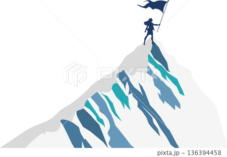 目標達成へのロードマップのイラスト 136394458