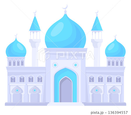 Mosque cartoon icon. Ancient building travel landmark 136394557