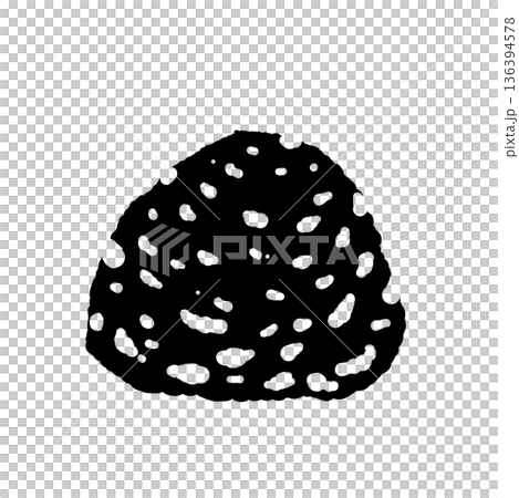 Monochrome illustration of grated wasabi Silhouette of wasabi paste served 136394578