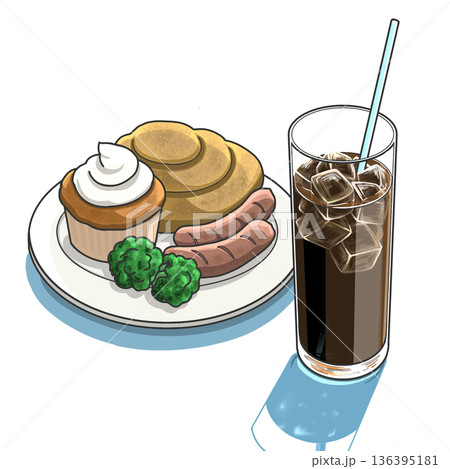 おしゃれなカフェのドリンク 136395181