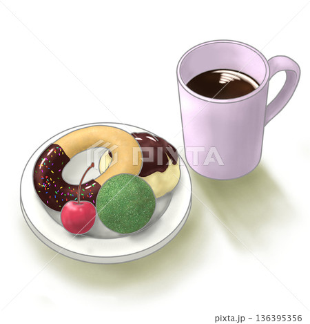 ドーナツとコーヒー ドーナツとコーヒー 136395356