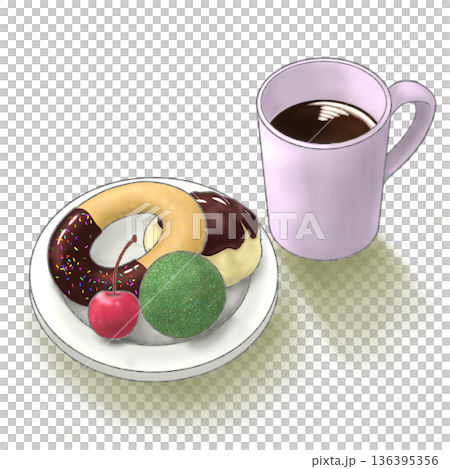 ドーナツとコーヒー ドーナツとコーヒー 136395356