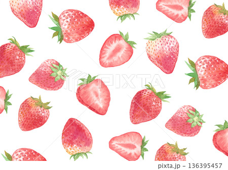 水彩いちごの壁紙 136395457