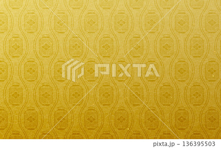 シームレスなゴールド和柄パターン。提灯のパターン。 136395503