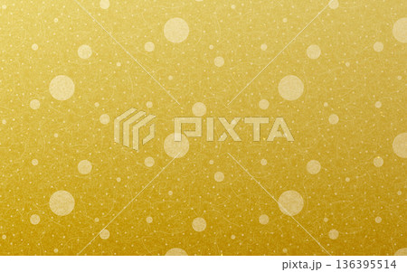 シームレスなゴールド和柄パターン。霰小紋。 136395514