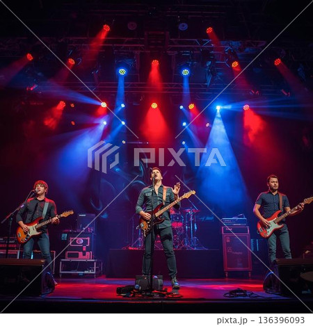 ステージで演奏するバンド 136396093