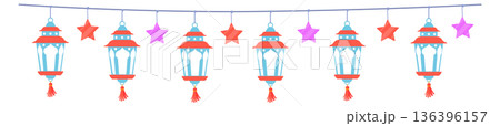 Lantern garland. Eastern style festival decoration element 136396157