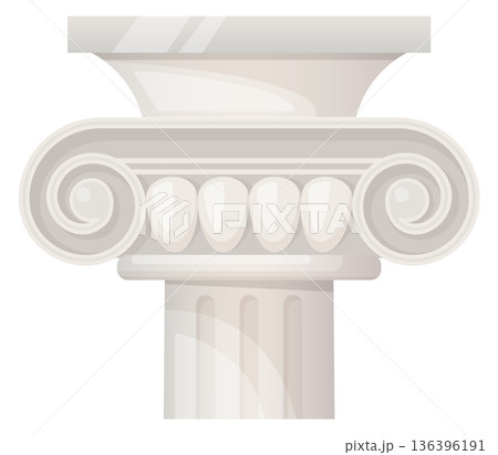 Ionic pillar top. Classic stone order icon 136396191
