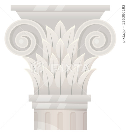 Capital in composite order style. Stone pillar head 136396192