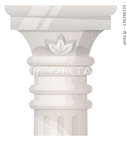 Roman temple column capital. Ancient architecture element 136396193
