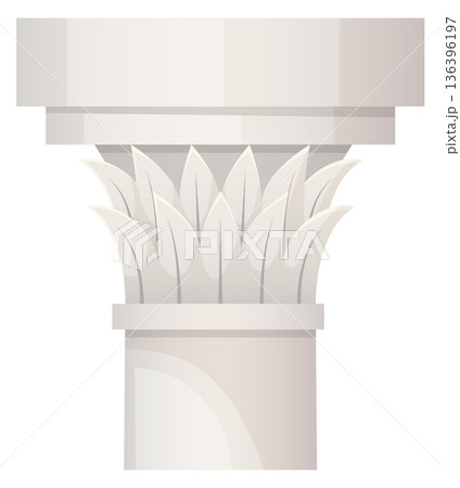 Corinthian order pillar cap. Roman stone column 136396197
