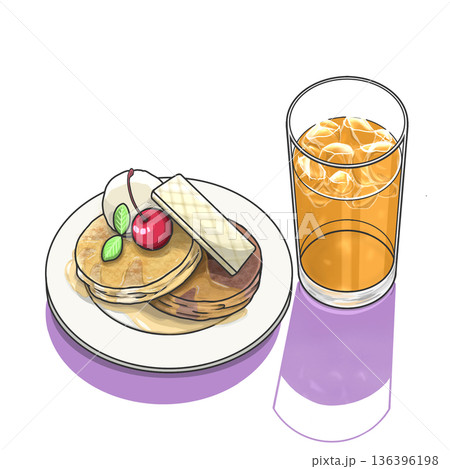 パンケーキのセット 136396198