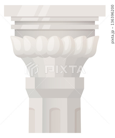 Canonical order stone pillar. Cartoon marble element Canonical order stone pillar. Cartoon marble element 136396200