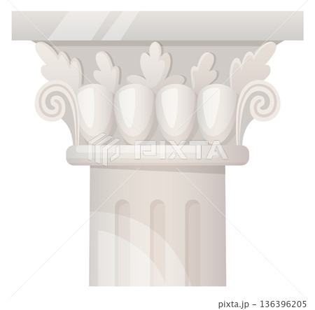 Classic order pillar cap. Architectural element icon Classic order pillar cap. Architectural element icon 136396205