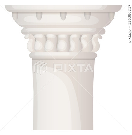 Marble column capital. Classic pillar cartoon icon Marble column capital. Classic pillar cartoon icon 136396217