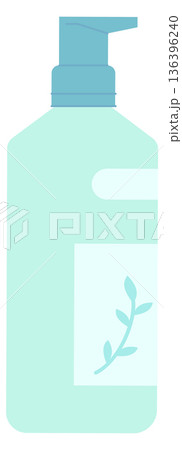 Natural cosmetic product bottle. Shampoo or green gel Natural cosmetic product bottle. Shampoo or green gel 136396240