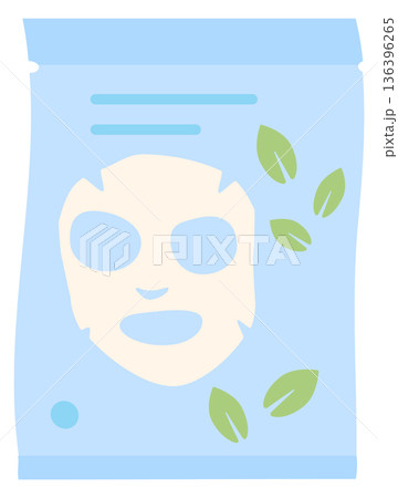 Face mask pouch pack. Skincare product icon 136396265