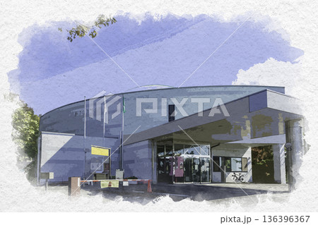 水彩画風　姫路　姫路市平和資料館　兵庫県姫路市 136396367