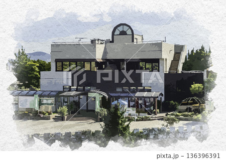 水彩画風 姫路 姫路市立手柄山中央公園緑の相談所 兵庫県姫路市 水彩画風 姫路 姫路市立手柄山中央公園緑の相談所 兵庫県姫路市 136396391