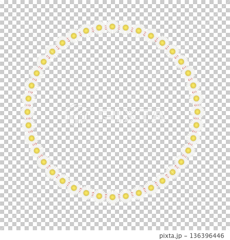 デージーの円形フレームイラスト 136396446