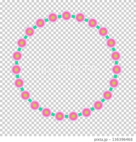 デージーの円形フレームイラスト 136396468