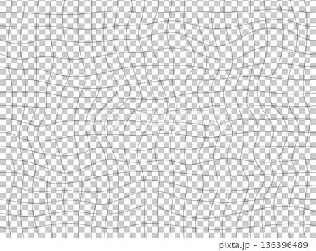 シンプルな歪みグリッド線のイラスト（黒） 136396489