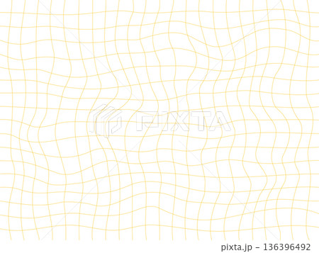 シンプルな歪みグリッド線のイラスト（黄色） 136396492