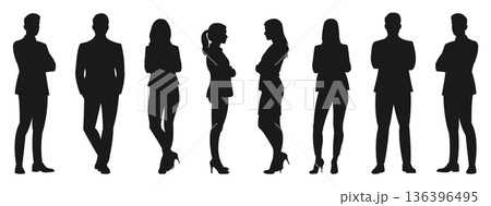 ビジネスパーソンセット　シルエット 136396495