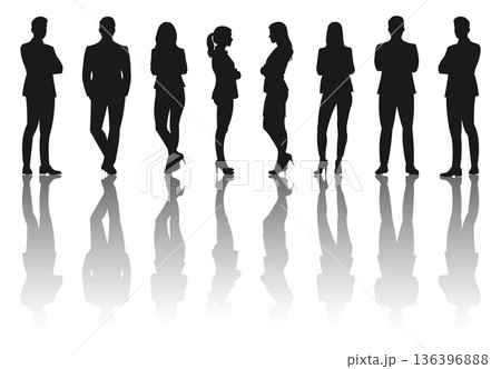 ビジネスパーソンセット　シルエット 136396888