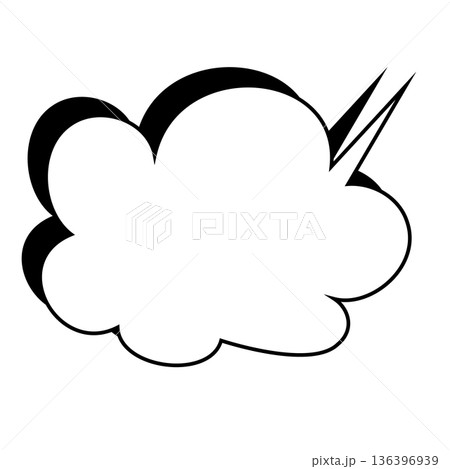 シンプルな吹き出しのイラスト もこもこ シンプルな吹き出しのイラスト もこもこ 136396939