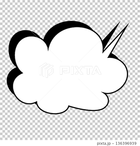 シンプルな吹き出しのイラスト もこもこ シンプルな吹き出しのイラスト もこもこ 136396939