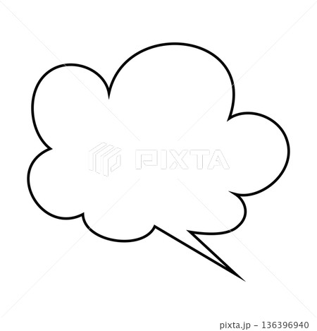 シンプルな吹き出しのイラスト　もこもこ 136396940