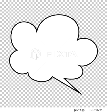 シンプルな吹き出しのイラスト　もこもこ 136396940