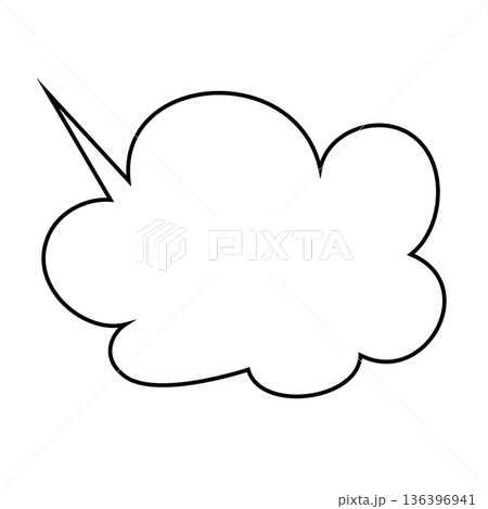 シンプルな吹き出しのイラスト　もこもこ 136396941