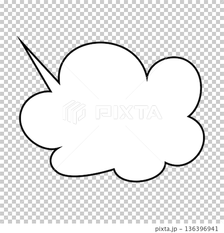 シンプルな吹き出しのイラスト　もこもこ 136396941