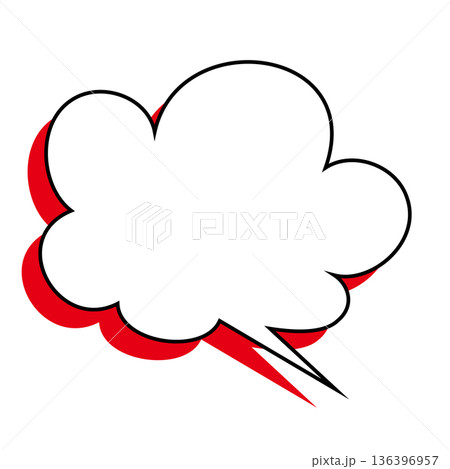 シンプルな吹き出しのイラスト もこもこ シンプルな吹き出しのイラスト もこもこ 136396957