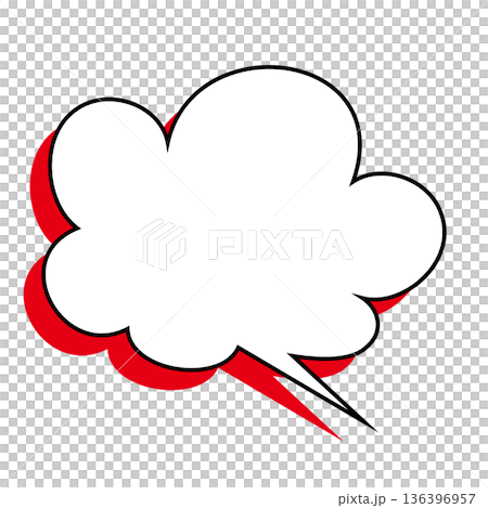 シンプルな吹き出しのイラスト もこもこ シンプルな吹き出しのイラスト もこもこ 136396957