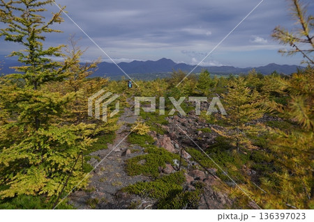 群馬県浅間山　スカイロックトレイルの吾妻火砕流上を通過中の景色　2025年10月18日 136397023