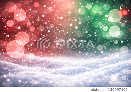 背景素材 雪景色 降雪 雪 玉ボケ クリスマスイメージ 背景素材 雪景色 降雪 雪 玉ボケ クリスマスイメージ 136397105